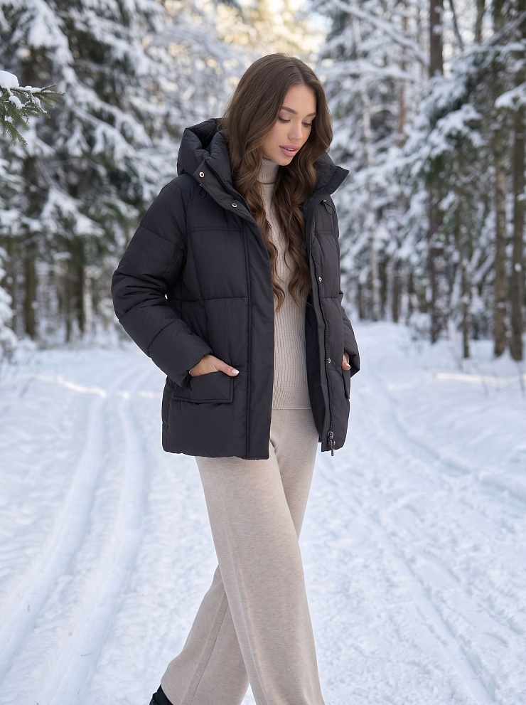 Куртка женская зимняя LAWINTER, черная, модель 85221