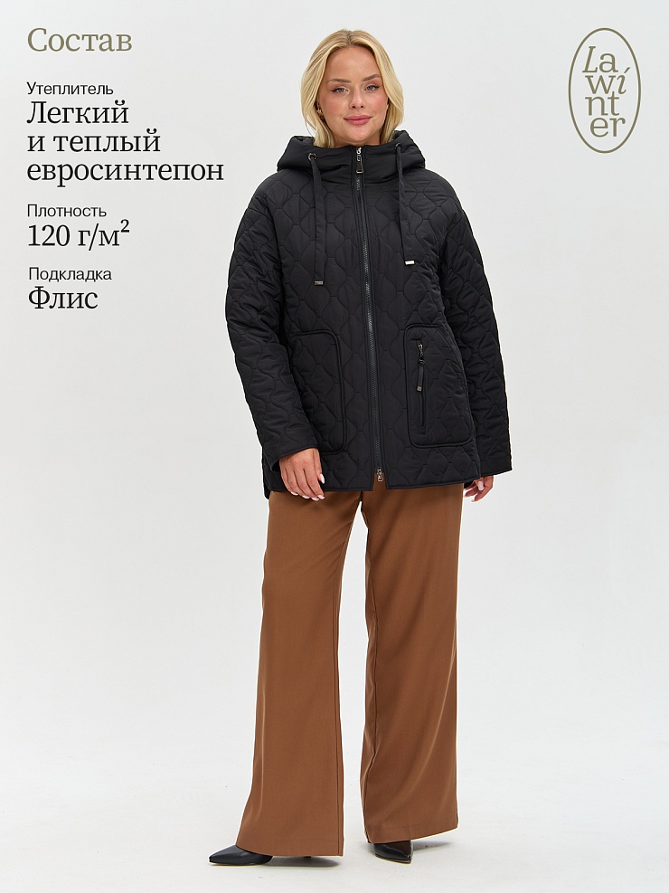 Куртка женская демисезонная LAWINTER, черная, модель 83594