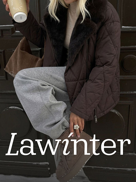 Куртка женская зимняя LAWINTER, коричневая, модель 86759