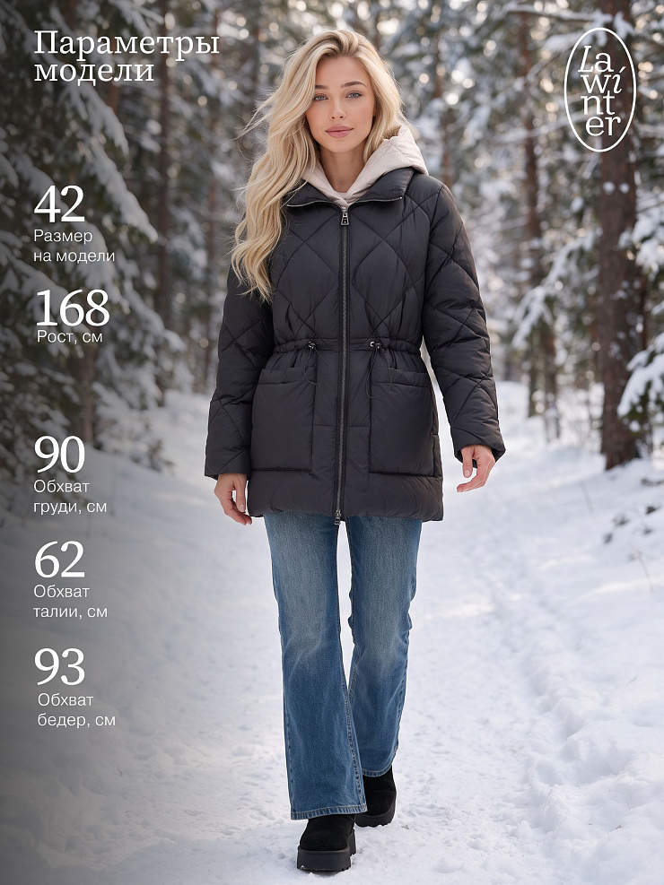 Куртка женская зимняя LAWINTER, коричневая, модель 86675
