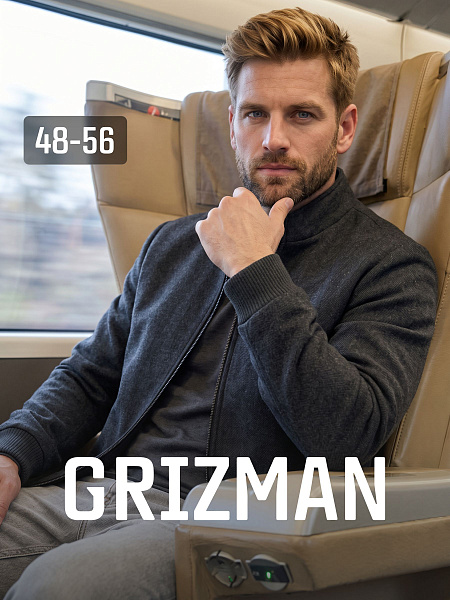 Пальто мужское осеннее GRIZMAN, черно-серое, модель 76731