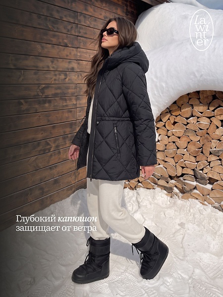 Куртка женская зимняя LAWINTER, черная, модель 86524