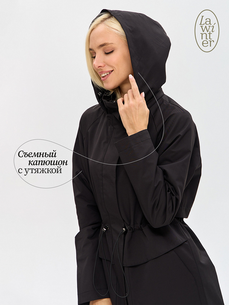 Куртка женская осенняя LAWINTER, черная, модель 83310