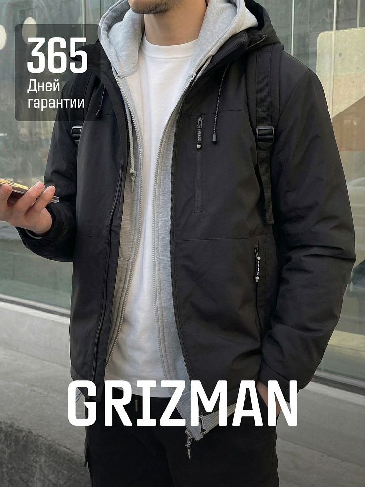 Куртка мужская демисезонная GRIZMAN, черная, модель 73802