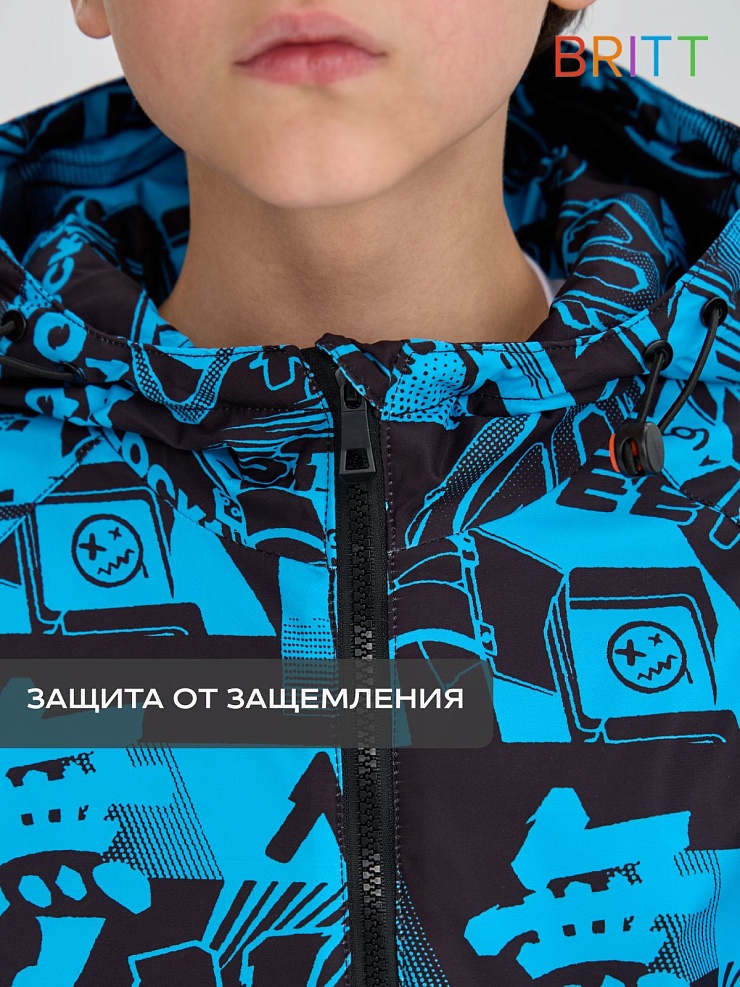 Куртка для мальчика демисезонная BRITT, черно-синяя, модель 63853