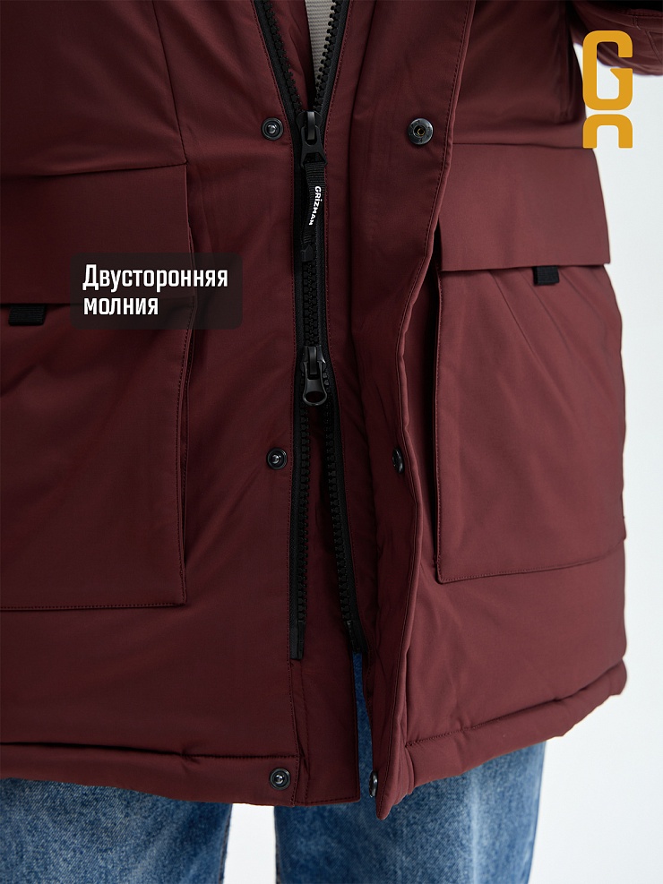 Куртка мужская зимняя GRIZMAN, темно-бордовая, модель 73837