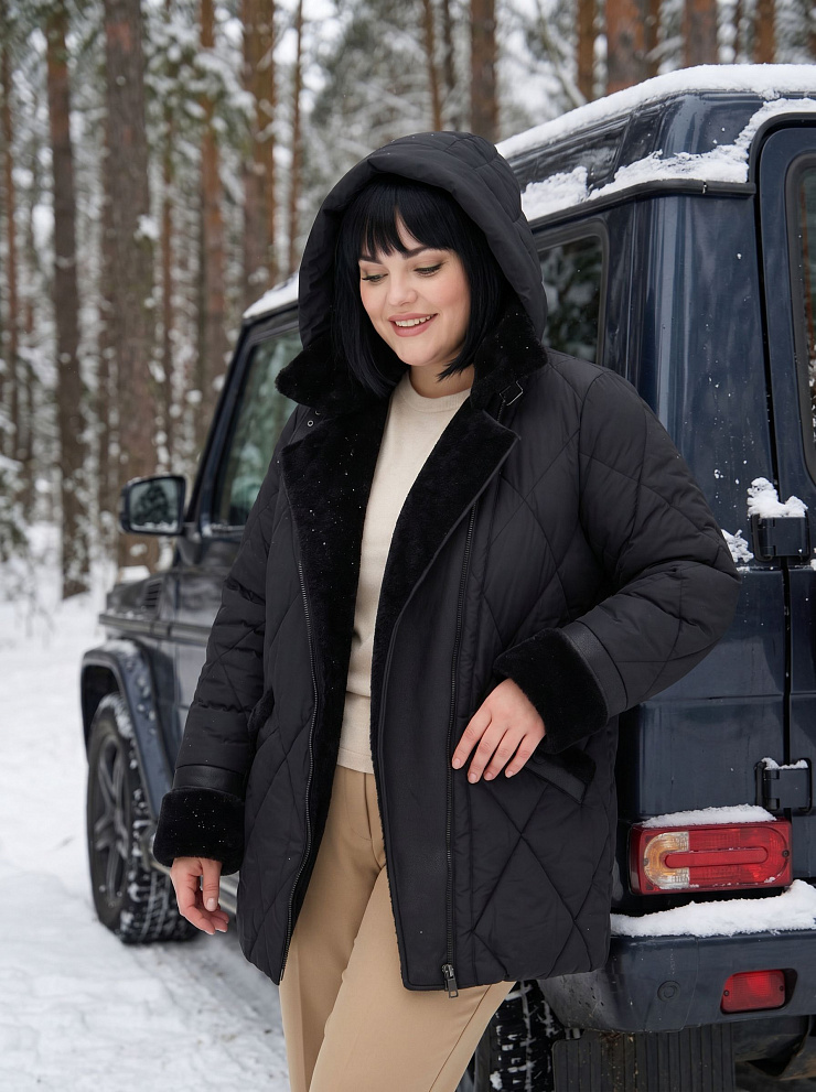 Куртка женская зимняя LAWINTER, черная, модель 8535