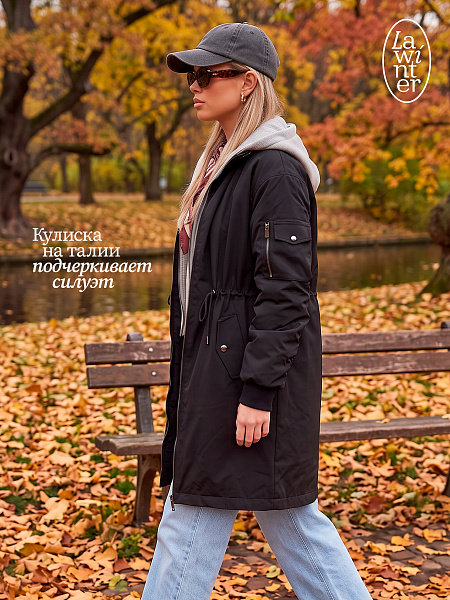 Куртка женская демисезонная LAWINTER, черная, модель 83435