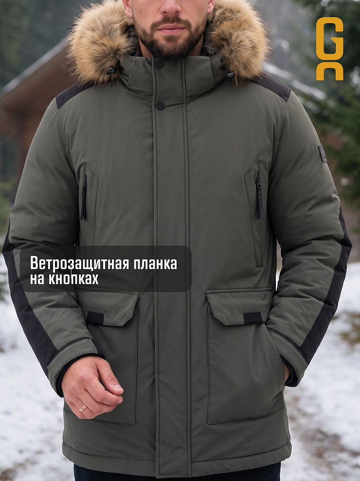 Парка мужская зимняя GRIZMAN, олива, модель 76894