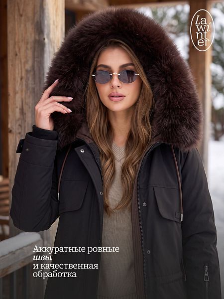 Куртка женская зимняя LAWINTER, черная, модель 86261