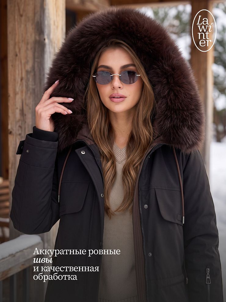 Куртка женская зимняя LAWINTER, черная, модель 86261