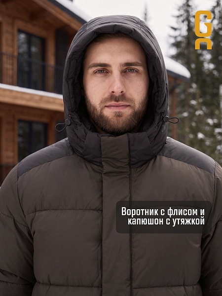 Куртка мужская зимняя GRIZMAN, коричневая, модель 76238