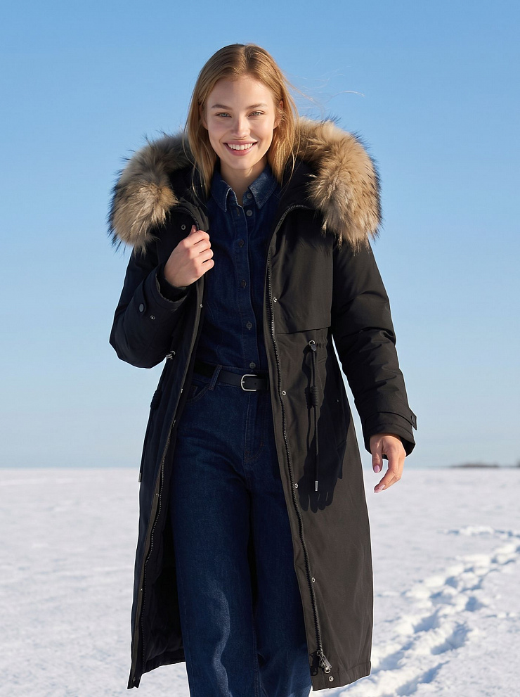 Парка женская зимняя LAWINTER, черная, модель 83726