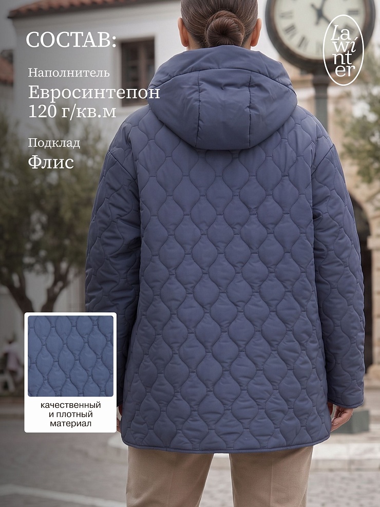 Куртка женская демисезонная LAWINTER, джинсовая, модель 83594