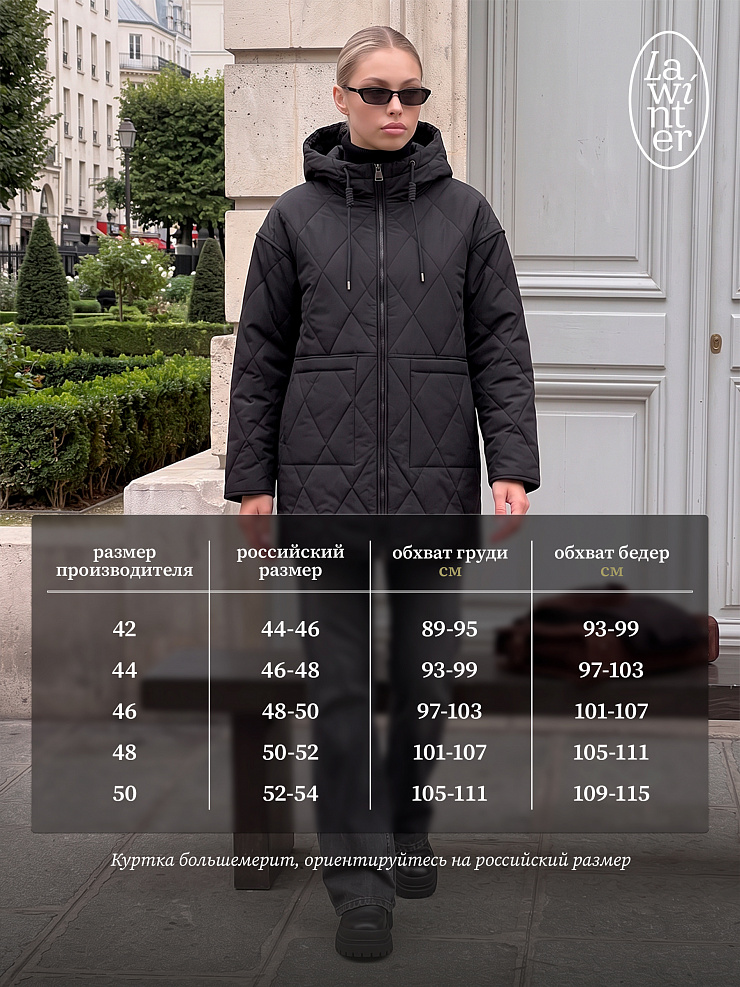 Куртка женская демисезонная LAWINTER, черная, модель 85388