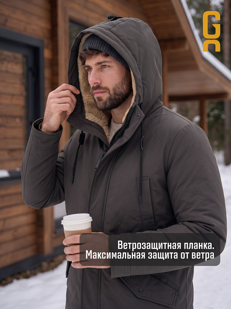 Парка мужская зимняя GRIZMAN, темно-серая, модель 75880