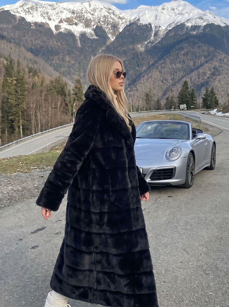 Шуба женская зимняя LAWINTER, графит, модель 53591