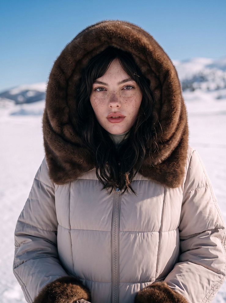 Пуховик женский зимний LAWINTER, светло-серый, модель 85471