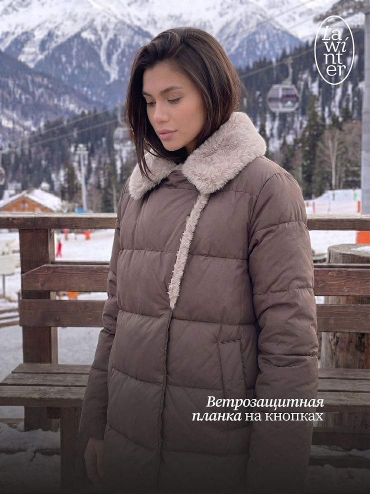 Куртка женская зимняя LAWINTER, капучино, модель 84739