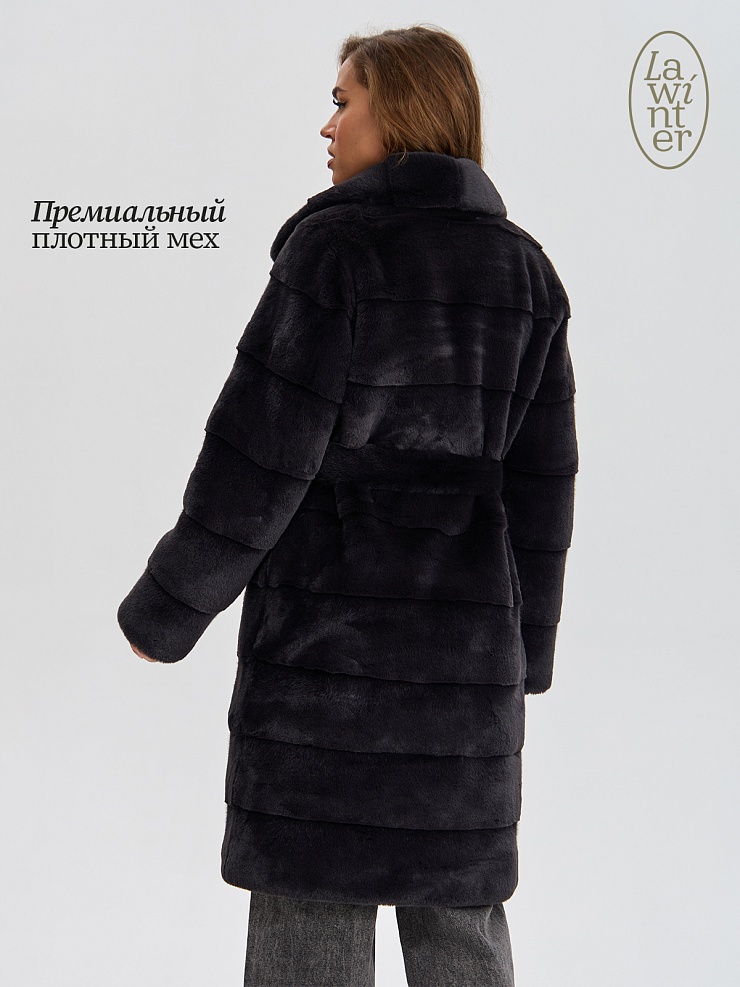 Шуба женская зимняя LAWINTER, графит, модель 5312