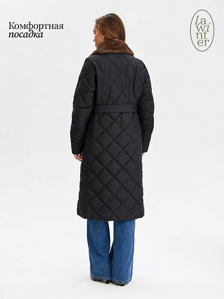 Пуховик женский зимний LAWINTER, черный, модель 83707