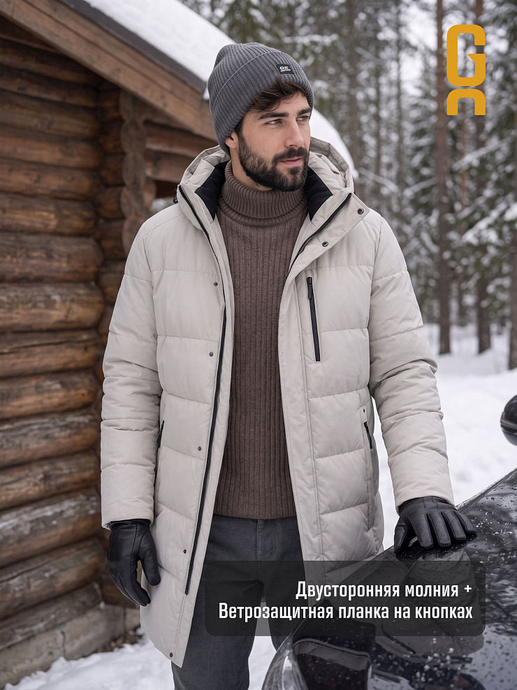 Куртка мужская зимняя GRIZMAN, светло- серая, модель 73853