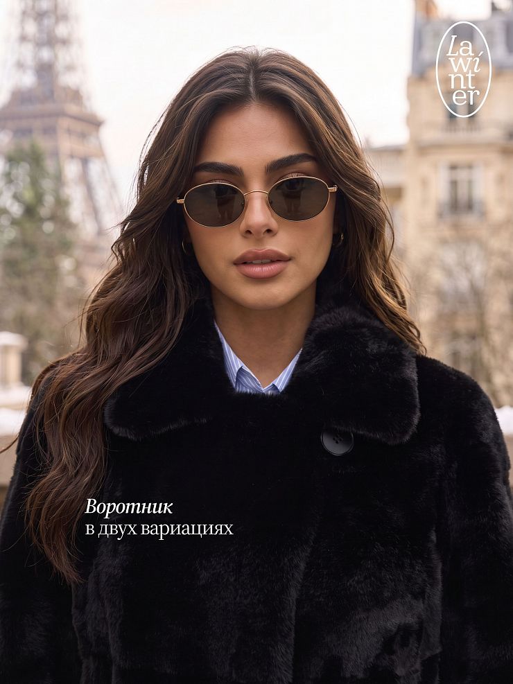 Шуба женская зимняя LAWINTER, черная, модель 53591
