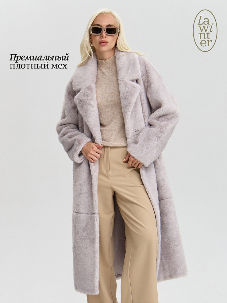 Шуба женская зимняя LAWINTER, лиловая, модель 53933