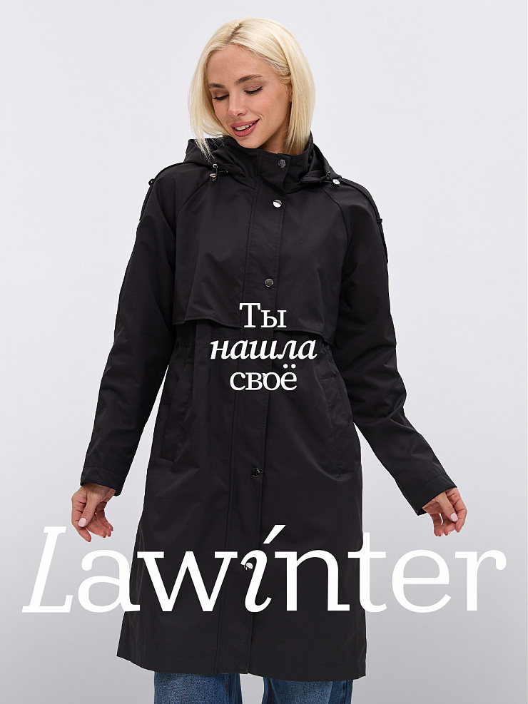 Плащ женский осенний LAWINTER, черный, модель 83967