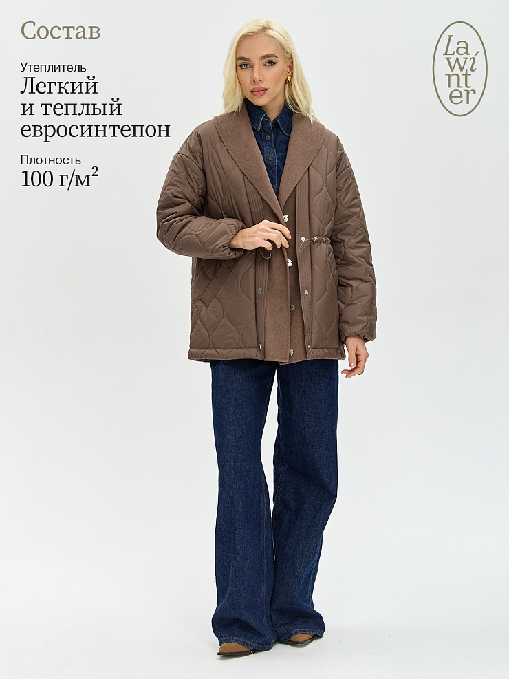 Куртка женская демисезонная LAWINTER, мокко, модель 84738