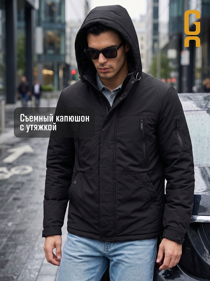 Куртка мужская демисезонная GRIZMAN, черная, модель 74786