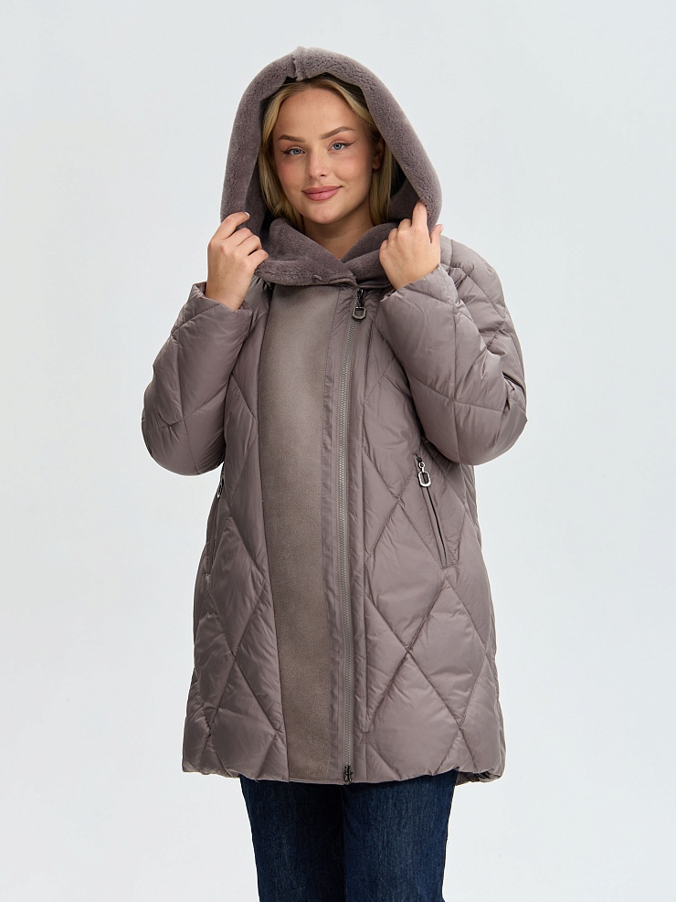 Куртка женская зимняя LAWINTER, кофе, модель 84131