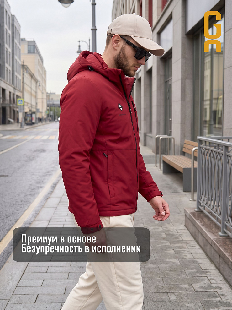 Куртка мужская демисезонная GRIZMAN, темно-красная, модель 70479