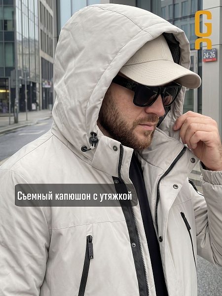 Куртка мужская демисезонная GRIZMAN, серо-бежевая, модель 74786