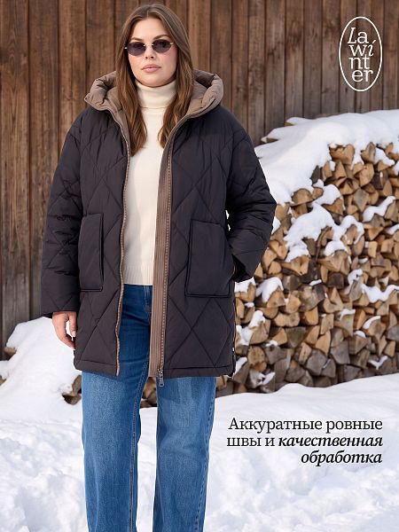 Куртка женская зимняя LAWINTER, черная, модель 86313