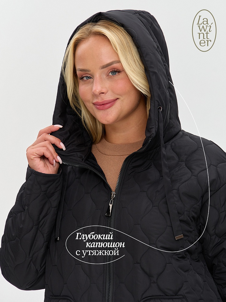 Куртка женская демисезонная LAWINTER, черная, модель 83594
