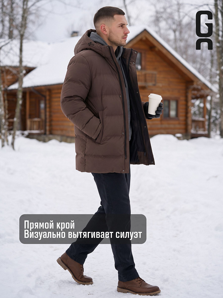 Куртка мужская зимняя GRIZMAN, коричневая, модель 76955