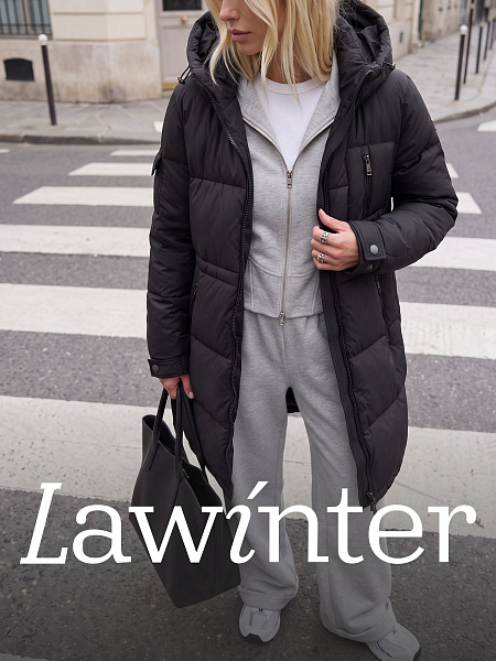 Пуховик женский зимний LAWINTER, черный, модель 86796