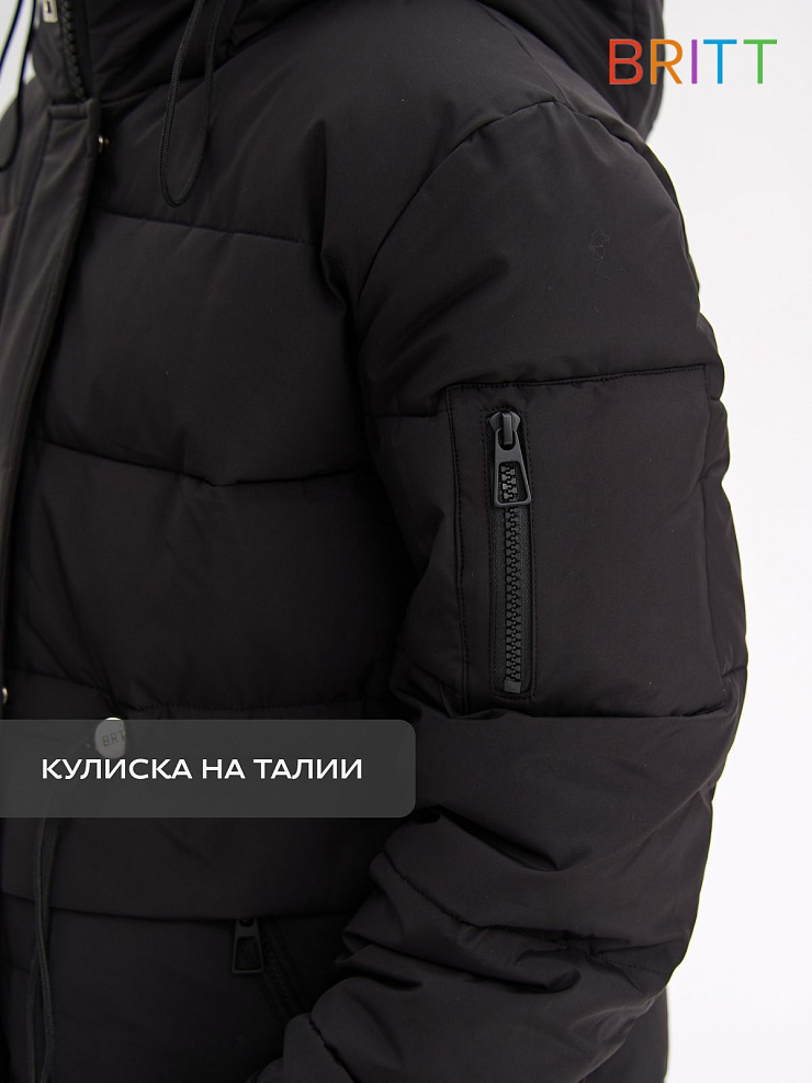 Куртка для девочки зимняя BRITT, черная, модель 65640