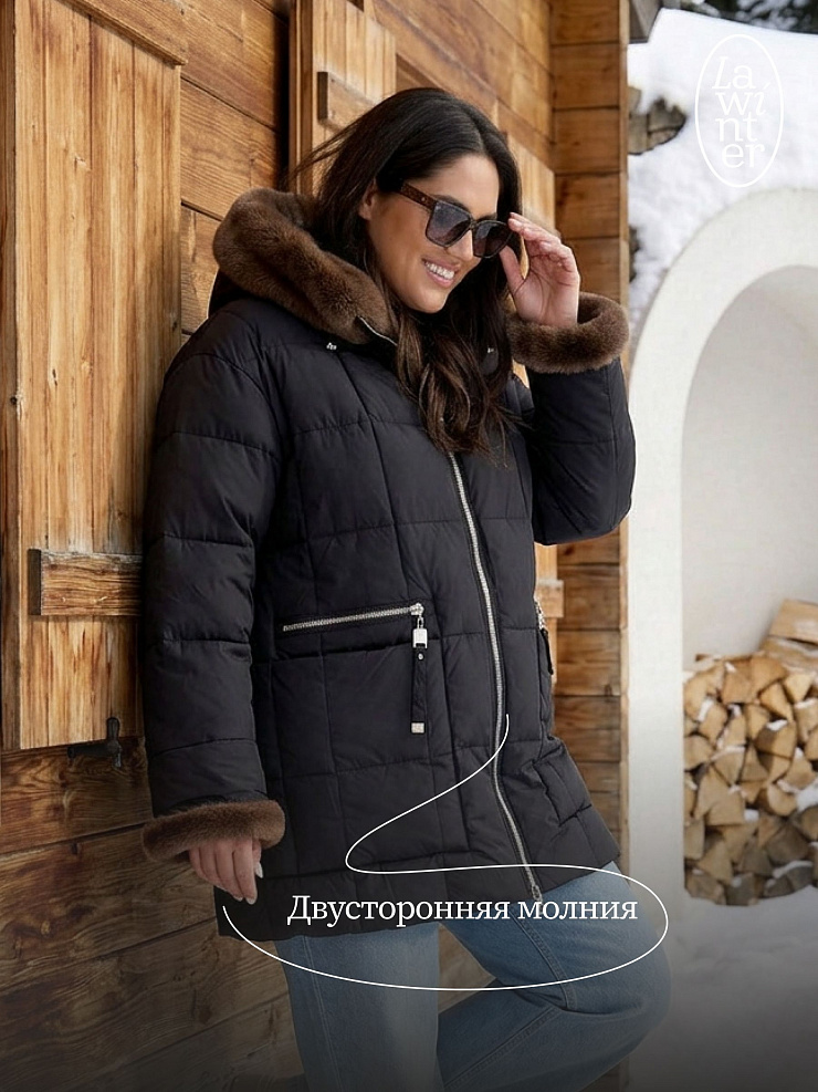 Куртка женская зимняя LAWINTER, черная, модель 85136