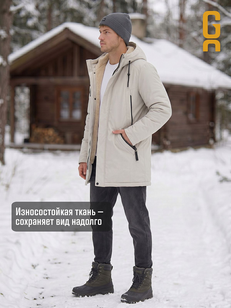 Парка мужская зимняя GRIZMAN, бежевая, модель 75315
