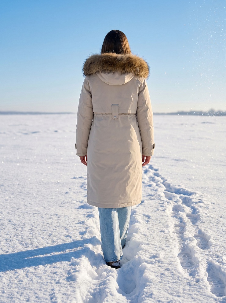 Парка женская зимняя LAWINTER, молочная, модель 83726