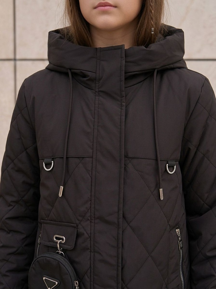 Куртка для девочки демисезонная BRITT, черная, модель 63239