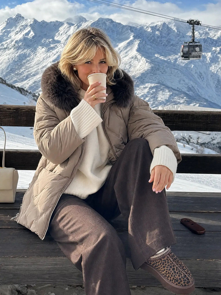 Пуховик женский зимний LAWINTER, олива, модель 86326