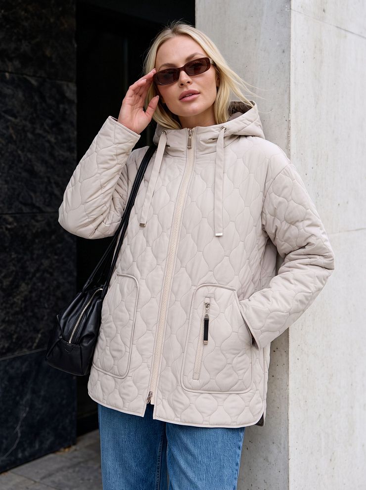 Куртка женская демисезонная LAWINTER, бежевая, модель 83594