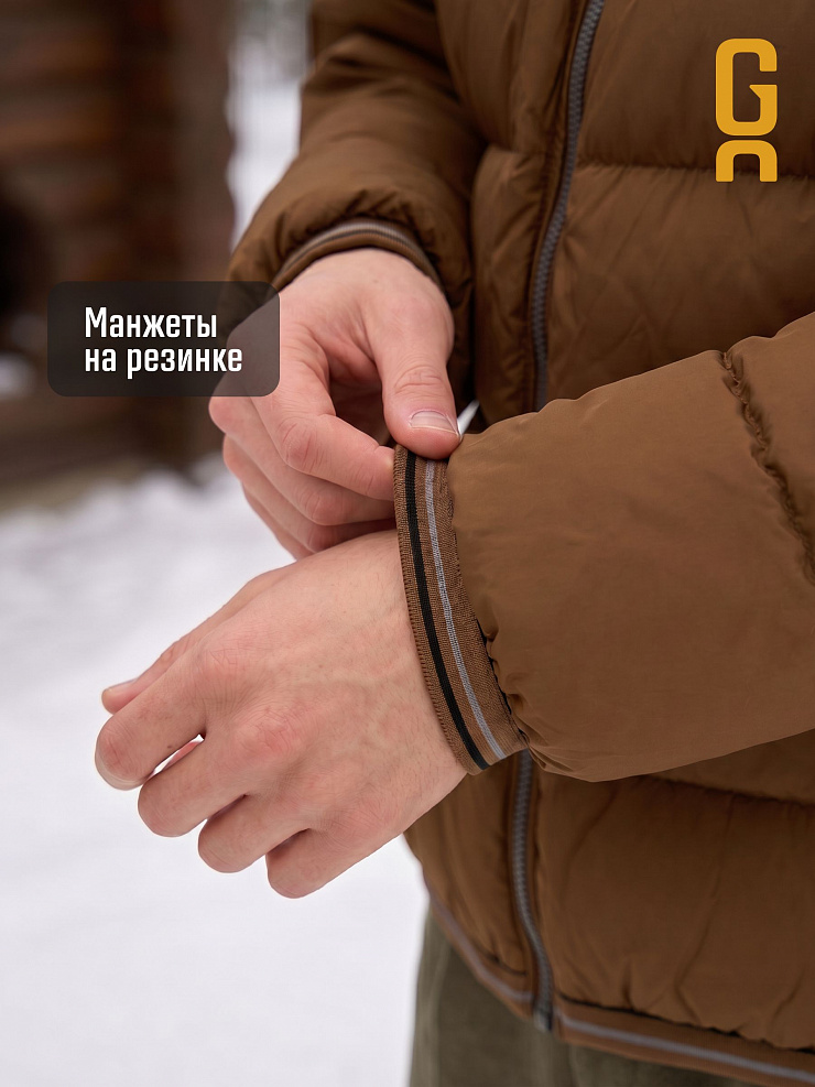 Куртка мужская зимняя GRIZMAN, коричневая, модель 73160