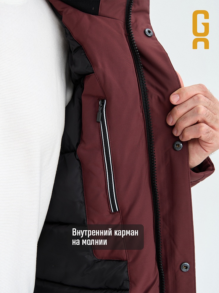 Куртка мужская зимняя GRIZMAN, темно-бордовая, модель 73837