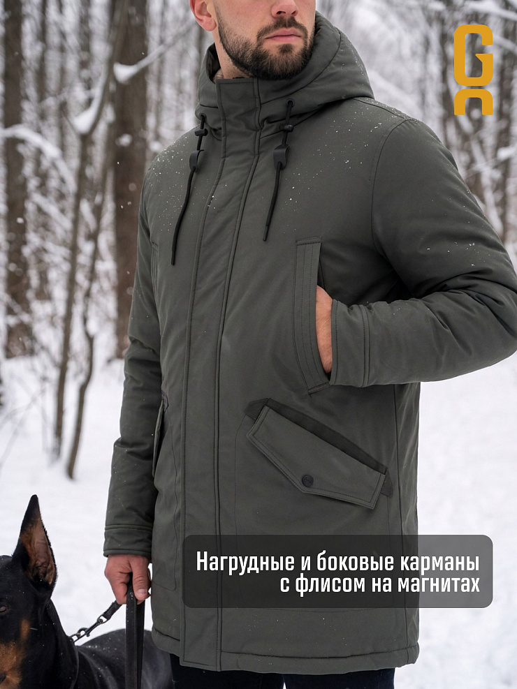 Парка мужская зимняя GRIZMAN, олива, модель 75880