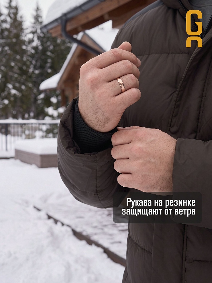 Куртка мужская зимняя GRIZMAN, коричневая, модель 76238