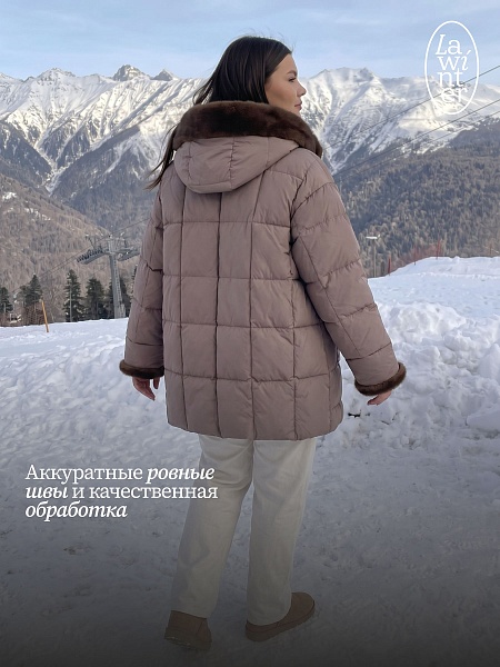 Куртка женская зимняя LAWINTER, капучино, модель 85136
